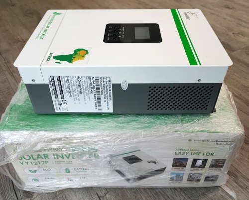 Hybrid Inverter 1.2 KVA 1000 Watts 12V [ Takes 1 12V Gel or Lithium Battery ] Solar Controller & UPS