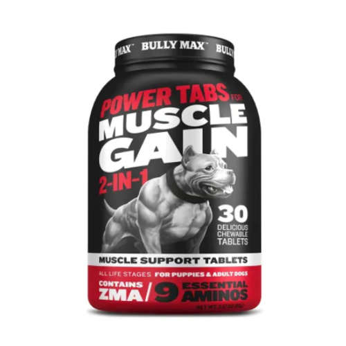Bully Max Dog Muscle Supplement [ Power Tabs for Muscle Gain - 9 Essential Aminos]