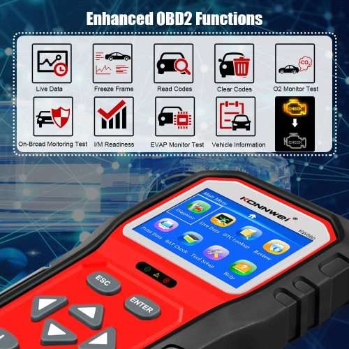 Konnwei Advanced Car Diagnostic Scanner KW860 OBD2 Scanner Tool Car Engine Code Reader
