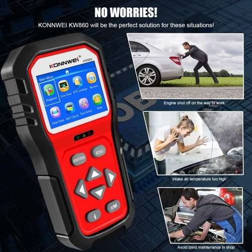 Konnwei Advanced Car Diagnostic Scanner KW860 OBD2 Scanner Tool Car Engine Code Reader