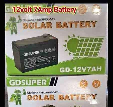 GD SUPER 12V 7Amps SOLAR Battery for UPS, Gate Motors, Garage Motors, Alarm Systems etc