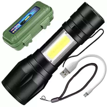 Mini TORCH USB LED Rechargeable in box with 3 modes [ BOX + USB CABLE included]