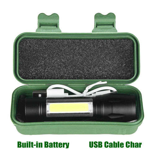 Mini TORCH USB LED Rechargeable in box with 3 modes [ BOX + USB CABLE included]