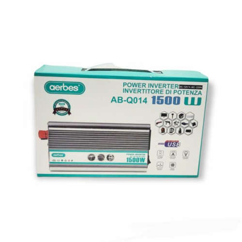 Aerbes AB-Q014 1500watt 12v DC to AC Inverter USE WITH Gel / Deep Cycle Battery / Lithium Battery