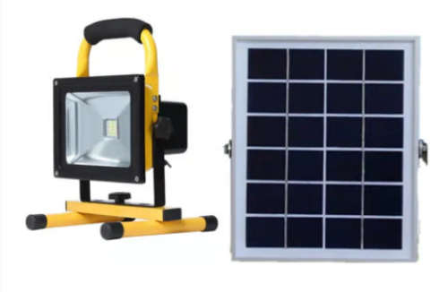 Beat Loadshedding ** Solar Rechargeable Outdoor LED Floodlight + Solar Panel & Cable -- R30 Shipping