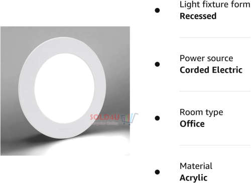4 Pack - 6W LED Round Panel Recessed Ceiling Lamp Down Light - with 220V LED Driver