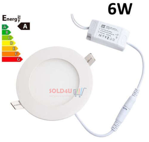 4 Pack - 6W LED Round Panel Recessed Ceiling Lamp Down Light - with 220V LED Driver
