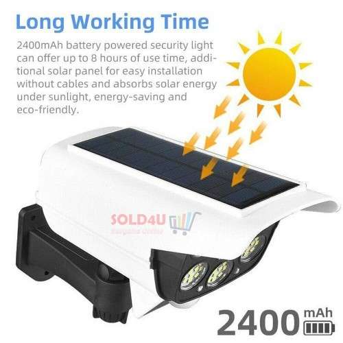 77 LED Solar Charging PIR Motion Sensor Light with Remote Control, Dummy CCTV