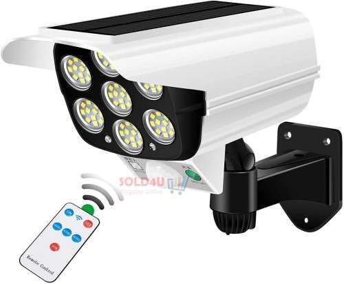 77 LED Solar Charging PIR Motion Sensor Light with Remote Control, Dummy CCTV