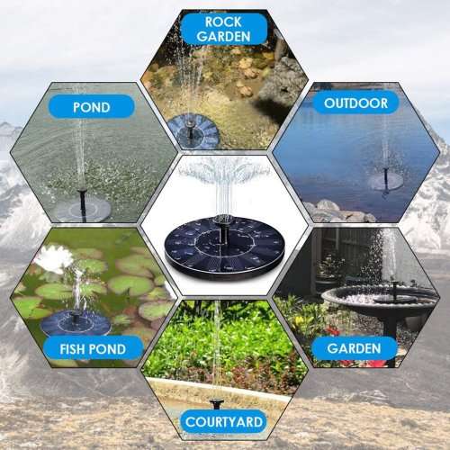 Solar Powered Bird Bath Fountain Pump Kit Water pond Pump Solar panel Powered