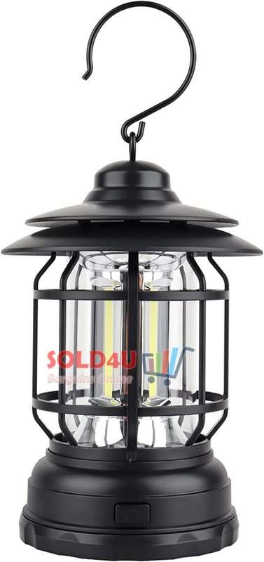 Retro LED Camping Lantern, USB Rechargeable Camping Lamp, Vintage Camping Lights