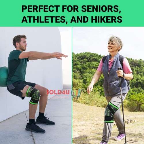 Knee Pad Compression Support Brace - Protective Knee Brace Green