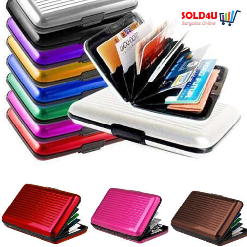 RFID blocking Credit Card Wallet - Hard Case Wallet Travel Card Holder (Random Colours)