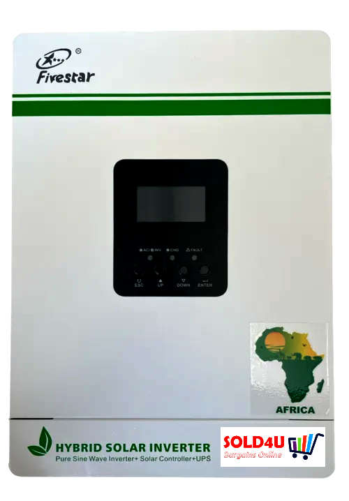 Hybrid Inverter 1.2 KVA 1000 Watts 12V [ Takes 1 12V Gel or Lithium Battery ] Solar Controller & UPS