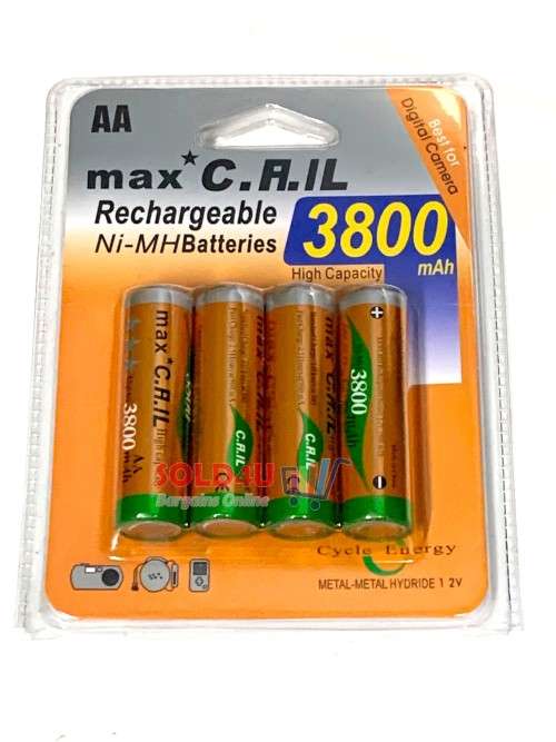 AA Ni-MH Rechargeable Batteries 3800 mAh Pack of 4