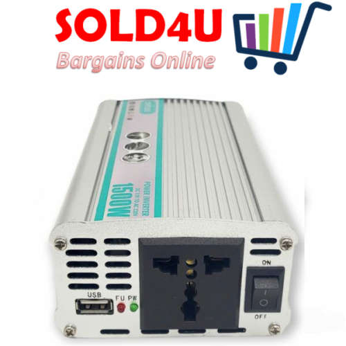 Aerbes AB-Q014 1500watt 12v DC to AC Inverter USE WITH Gel / Deep Cycle Battery / Lithium Battery