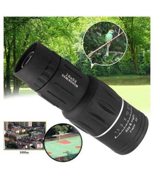 HD Scope 16x52 Dual Focus Monocular Telescope Hunting Handheld with Pouch