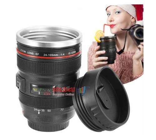 Camera Lens Cup Style EF 24-105 Coffee Tea Travel Mug Stainless Steel Lens Shaped Coffee Cup