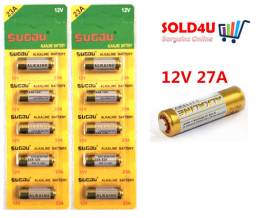 27A 12V Alkaline Battery [Equivalent MN27 L828 A27 V27GA CA22 EL812 G27A] [ Quantity - 10 Pieces ]