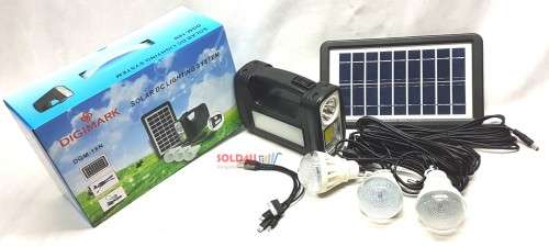 Solar Charging DC Lighting System 3 x Bulbs, Solar Panel & USB portable power station AC Charging