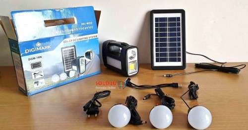 Solar Charging DC Lighting System 3 x Bulbs, Solar Panel & USB portable power station AC Charging