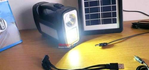 Solar Charging DC Lighting System 3 x Bulbs, Solar Panel & USB portable power station AC Charging