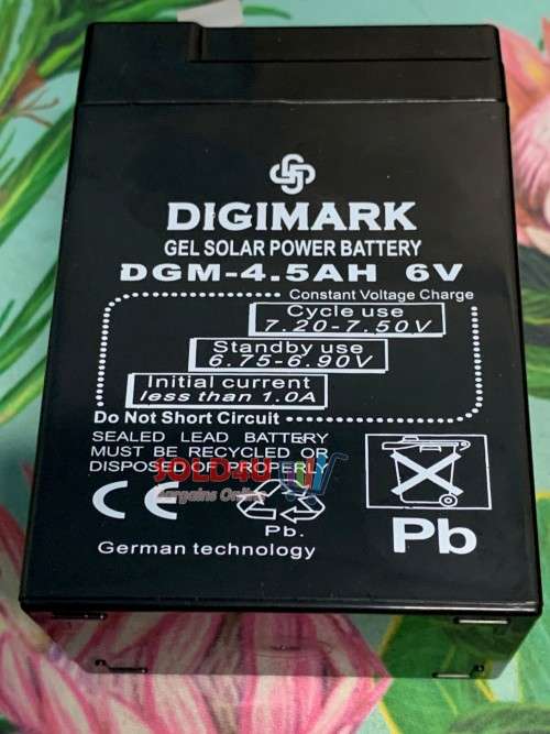 Digimark 6V 4.5A Lead Acid Battery - 6 Volts 4.5 Amps Rechargeable Battery