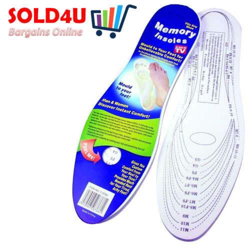 Memory Foam Insoles White 1 Pair Unisex Shoe Pad Insoles - Men & Women Discover instant comfort