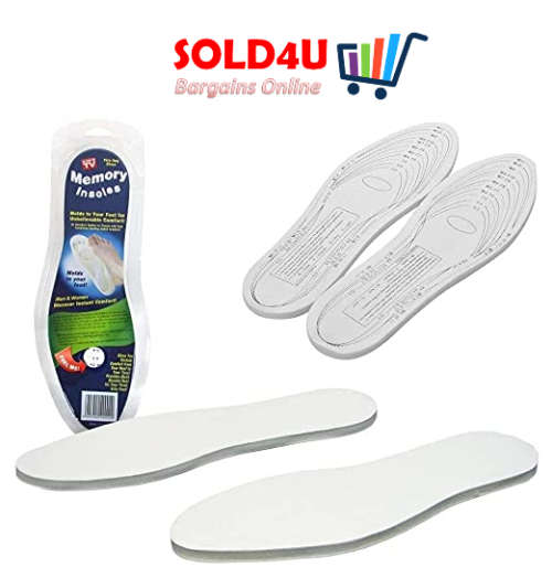 Memory Foam Insoles White 1 Pair Unisex Shoe Pad Insoles - Men & Women Discover instant comfort
