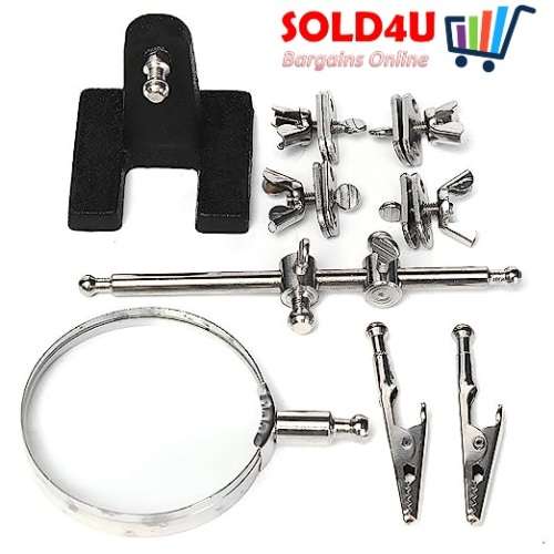 Third hand with real glass magnifying glass - Hobby DIY Hands Free Magnifier Helping Hand Magnifier