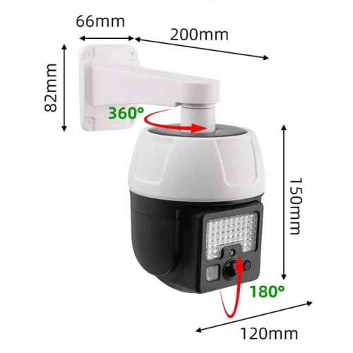Solar Powered Simulation Monitoring Dummy Camera With Motion Sensor - 44 LED