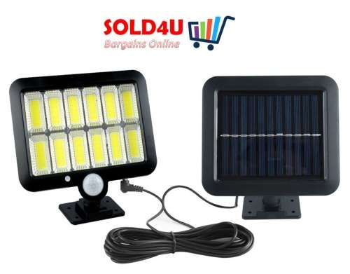 12 COB LED Bright White Solar Light With Solar Panel & Motion Sensor