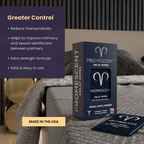 Promescent delay wipes [ 15 pack ] Made in the USA