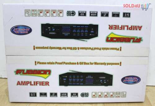 FUSSION AMPLIFIER 240V AC + 12V DC - Bluetooth USB SD Card FM Player KARAOKE AV-9019BT