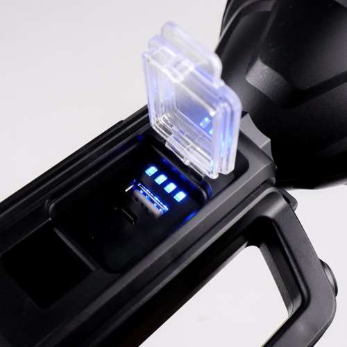 Super Bright With Handle Portable Rechargeable LED+COB 1200mAh Searchlight Solar