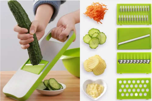 Veggie Chopper Multifunctional Stainless Steel with 4 attachment Blades