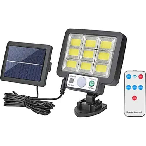 9 COB LED Bright White Solar Light With Solar Panel & Motion Sensor 9-Split