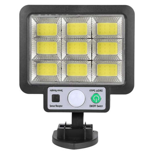 9 COB LED Bright White Solar Light With Solar Panel & Motion Sensor 9-Split