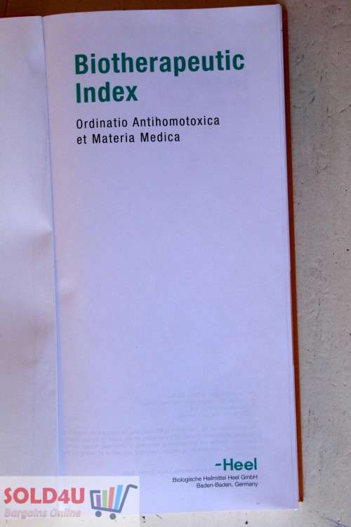 Biotherapeutic Index (Ordinatio Antihomotoxia et Materia Medica) Hardcover
