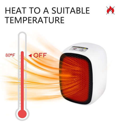 500W Mini Electric Portable Desktop Fan Ceramic Heater