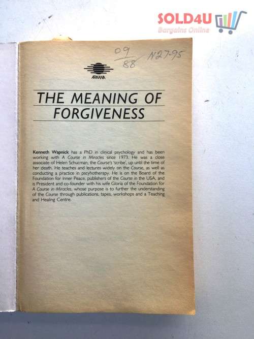 Meaning of Forgiveness BOOK by Kenneth Wapnick