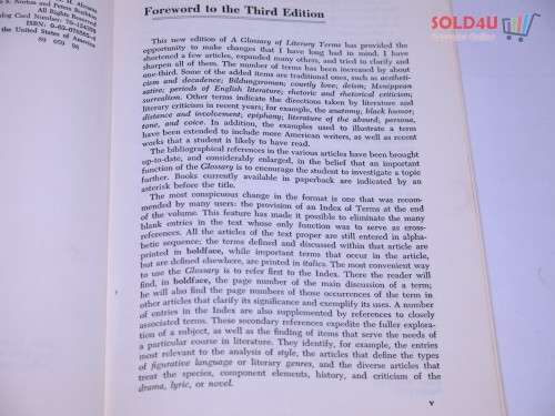 A Glossary of Literary Terms 3rd Edition by M.H. Abrams