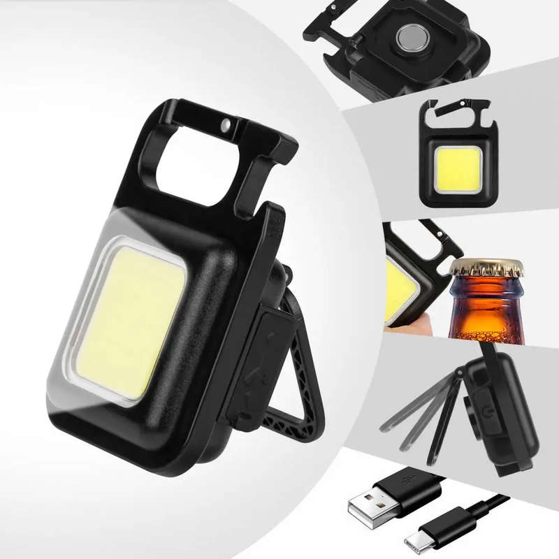 Keychain Small Pocket Light - Mini COB Flashlights Bright Rechargeable