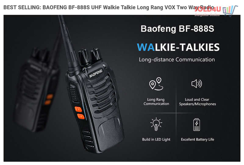 2 X Two Way Radio Hand Radio Set with 16 Channels Walkie Talkie VOX Long Range 1KM TO 5KM