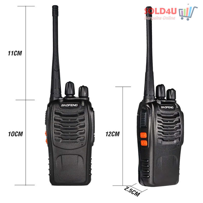 2 X Two Way Radio Hand Radio Set with 16 Channels Walkie Talkie VOX Long Range 1KM TO 5KM
