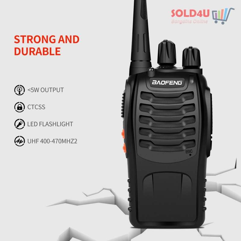 2 X Two Way Radio Hand Radio Set with 16 Channels Walkie Talkie VOX Long Range 1KM TO 5KM