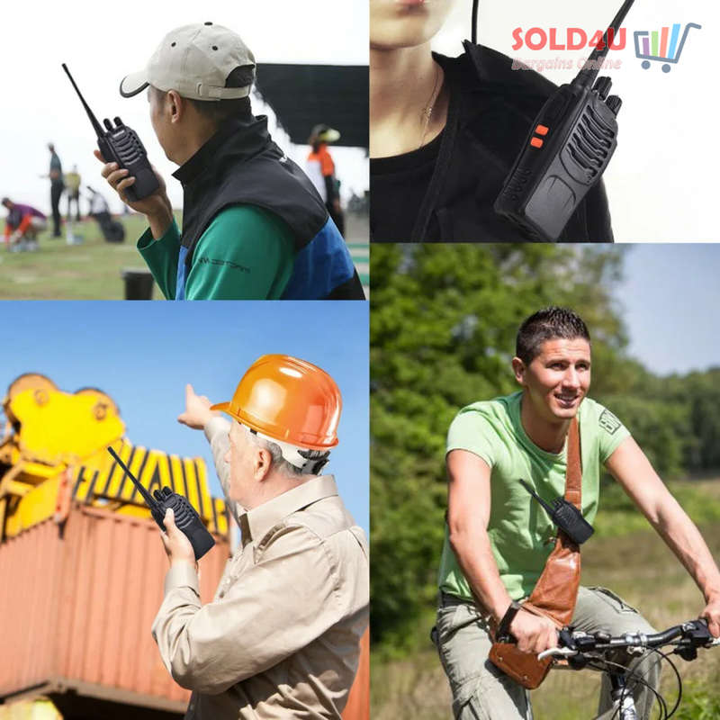 2 X Two Way Radio Hand Radio Set with 16 Channels Walkie Talkie VOX Long Range 1KM TO 5KM