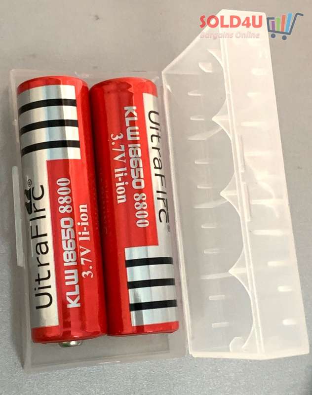 18650 Li-ion Rechargeable Battery 8800mAh 3.7V [ set of 2 in Plastic Box ]