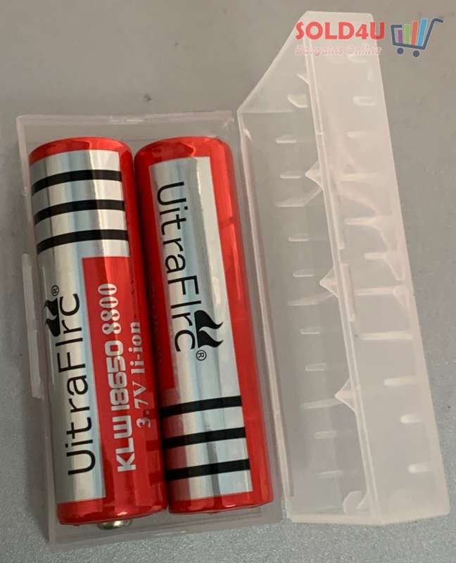 18650 Li-ion Rechargeable Battery 8800mAh 3.7V [ set of 2 in Plastic Box ]