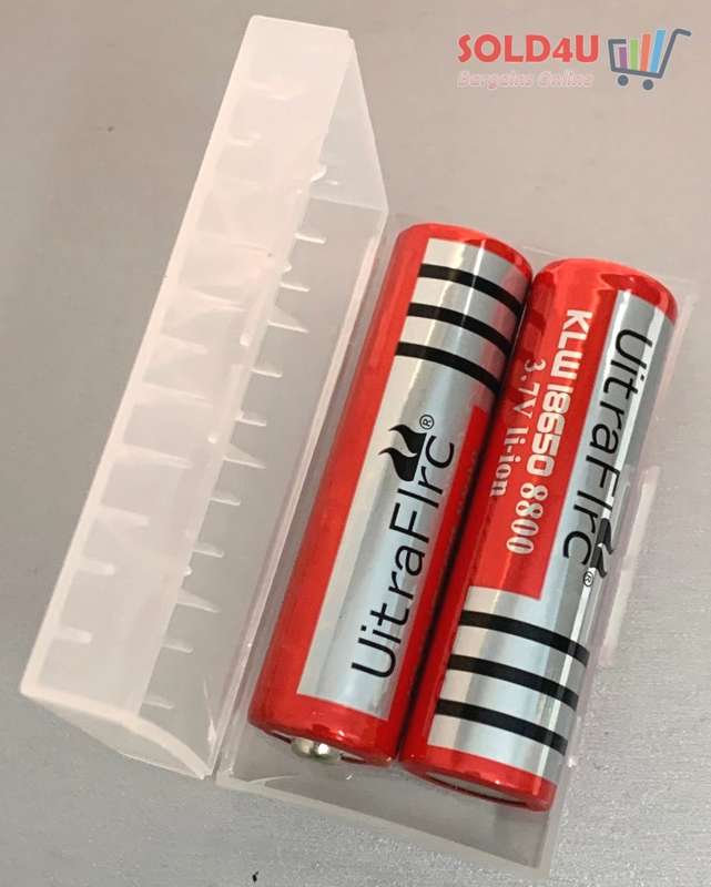 18650 Li-ion Rechargeable Battery 8800mAh 3.7V [ set of 2 in Plastic Box ]